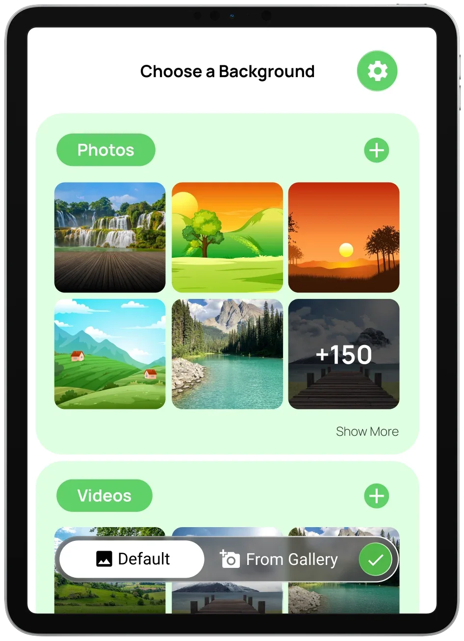 Green Screen App step 02: Create & Share
